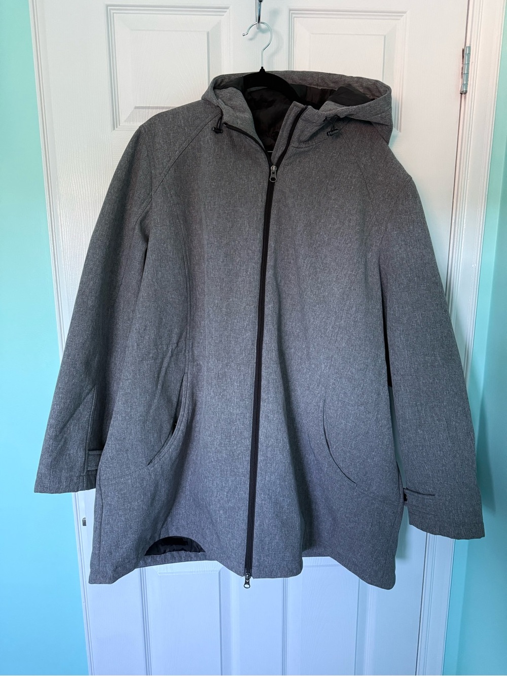 Joe Fresh Gray Hooded Zip Raincoat